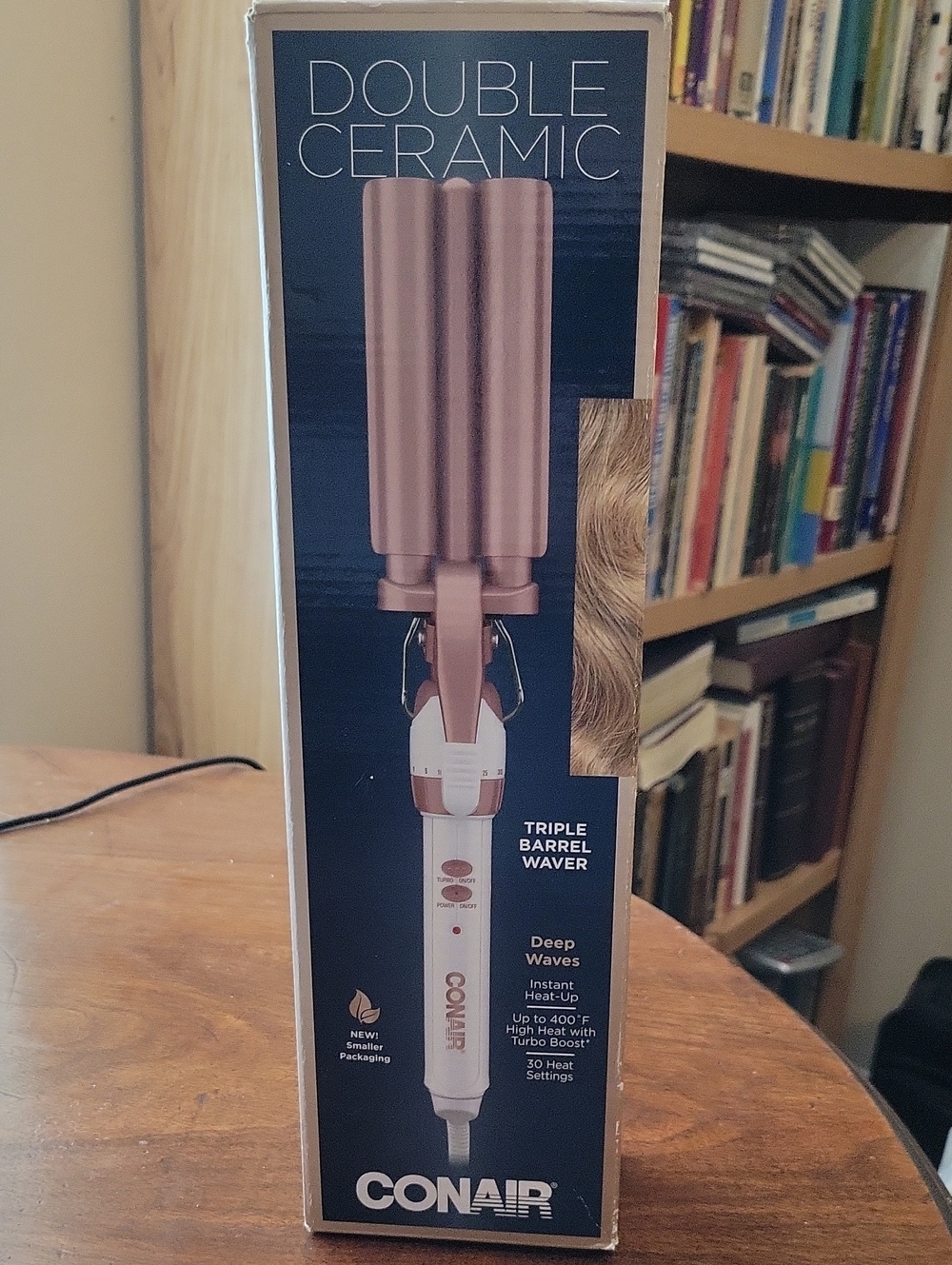 NEVER BEEN OPENED!Conair Double Ceramic Triple Barrel Waver - Rose Gold/White